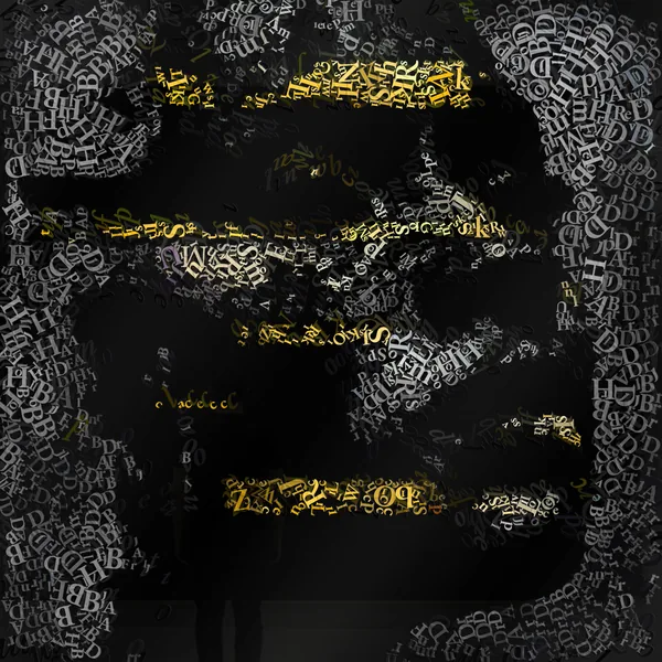 CHriZ fine art - Portraits 020 (Portraits Collection, 2026) - Mixed media - hand-applied letters on aluminium panels, 150 × 150 × 5 cm