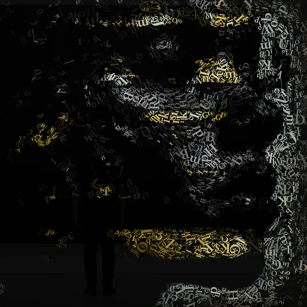 CHriZ fine art - Portraits 021 (Portraits Collection, 2026) - Mixed media - hand-applied letters on aluminium panels, 150 × 150 × 5 cm
