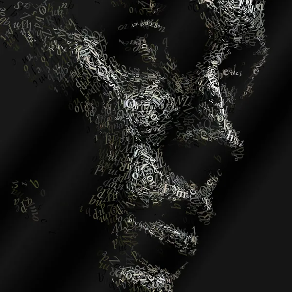 CHriZ fine art - Portraits 036 (Portraits Collection, 2026) - Mixed media - hand-applied letters on aluminium panels, 150 × 150 × 5 cm