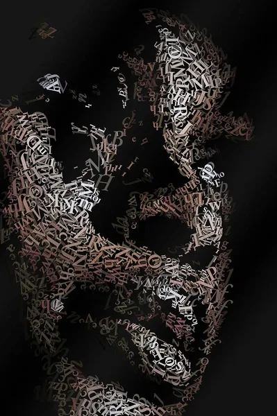 CHriZ fine art - Portraits 041 (Portraits Collection, 2026) - Mixed media - hand-applied letters on aluminium panels, 100 × 150 × 5 cm