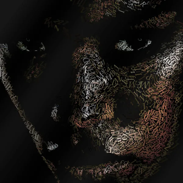 CHriZ fine art - Portraits 043 (Portraits Collection, 2026) - Mixed media - hand-applied letters on aluminium panels, 150 × 150 × 5 cm