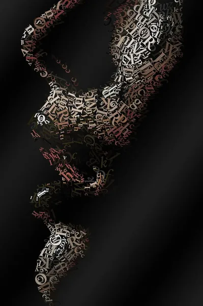 CHriZ fine art - Portraits 048 (Portraits Collection, 2026) - Mixed media - hand-applied letters on aluminium panels, 100 × 150 × 5 cm